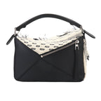 Loewe Puzzle Bag Small 2-Way Bag Cotton Yarn White Black — view 3