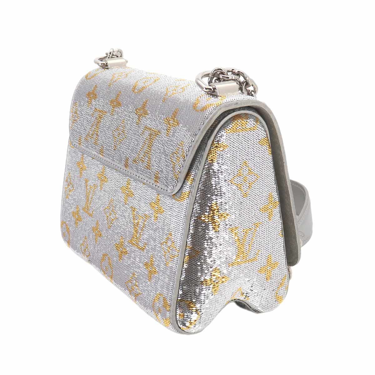 Louis Vuitton Monogram Sequin Twist PM Chain Shoulder Bag Silver — view 3