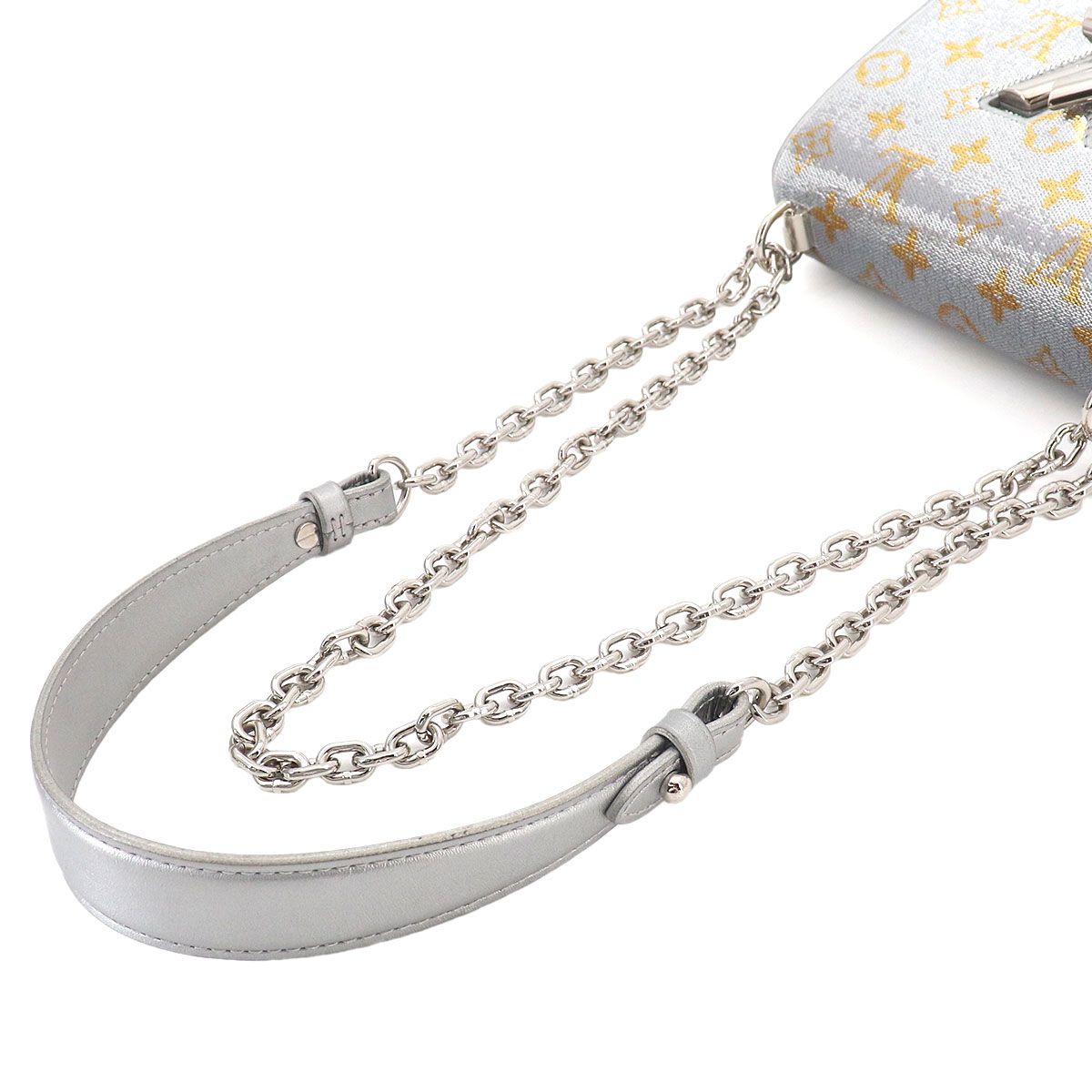 Louis Vuitton Monogram Sequin Twist PM Chain Shoulder Bag Silver — view 5