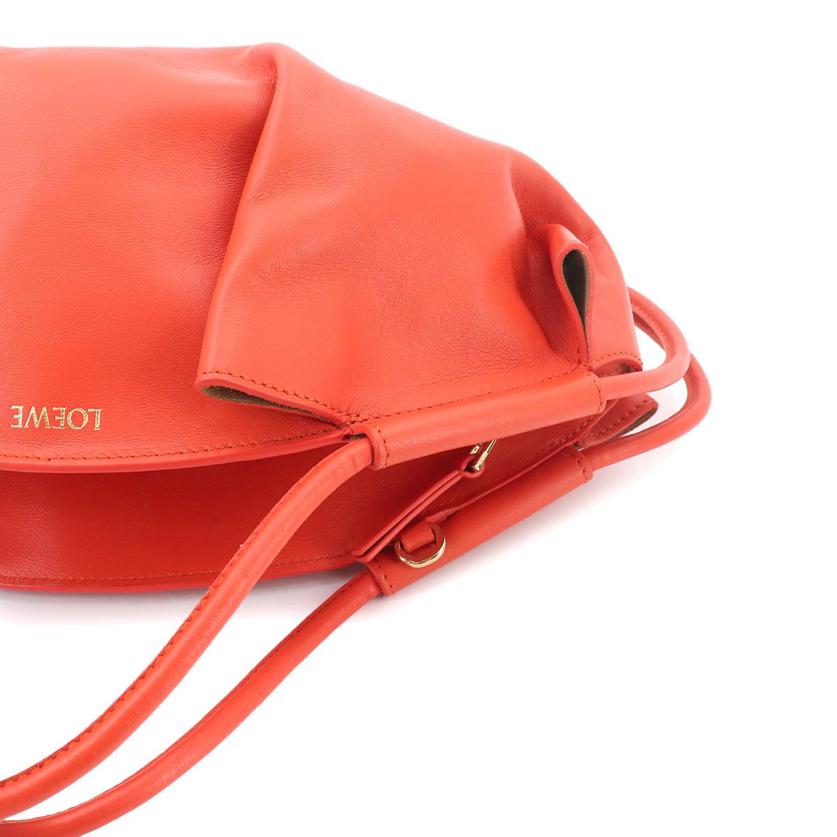 Loewe Paseo Small 2-Way Bag Leather Orange Gold — view 8