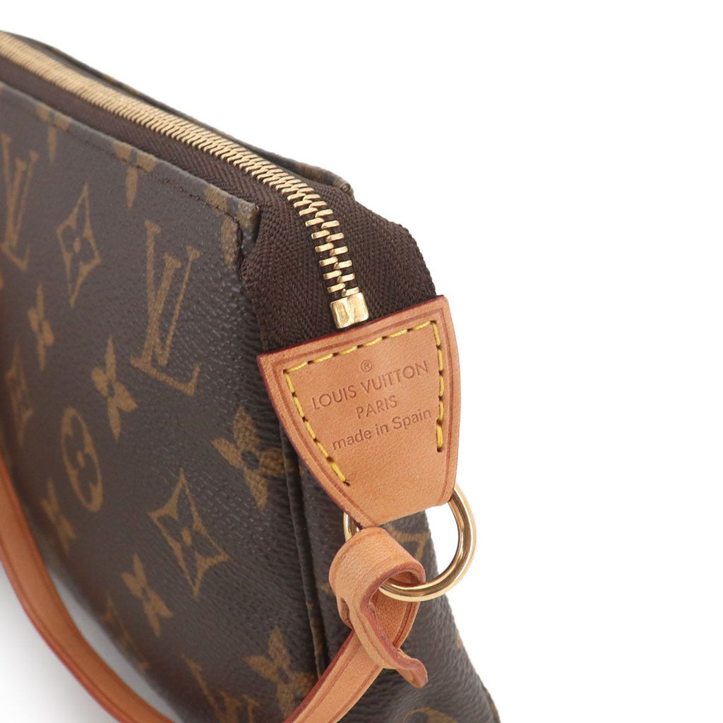 Louis Vuitton Monogram Pochette Hand Bag Brown Gold — view 8