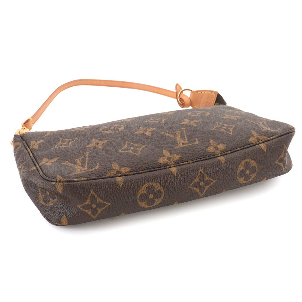 Louis Vuitton Monogram Pochette Hand Bag Brown Gold — view 5