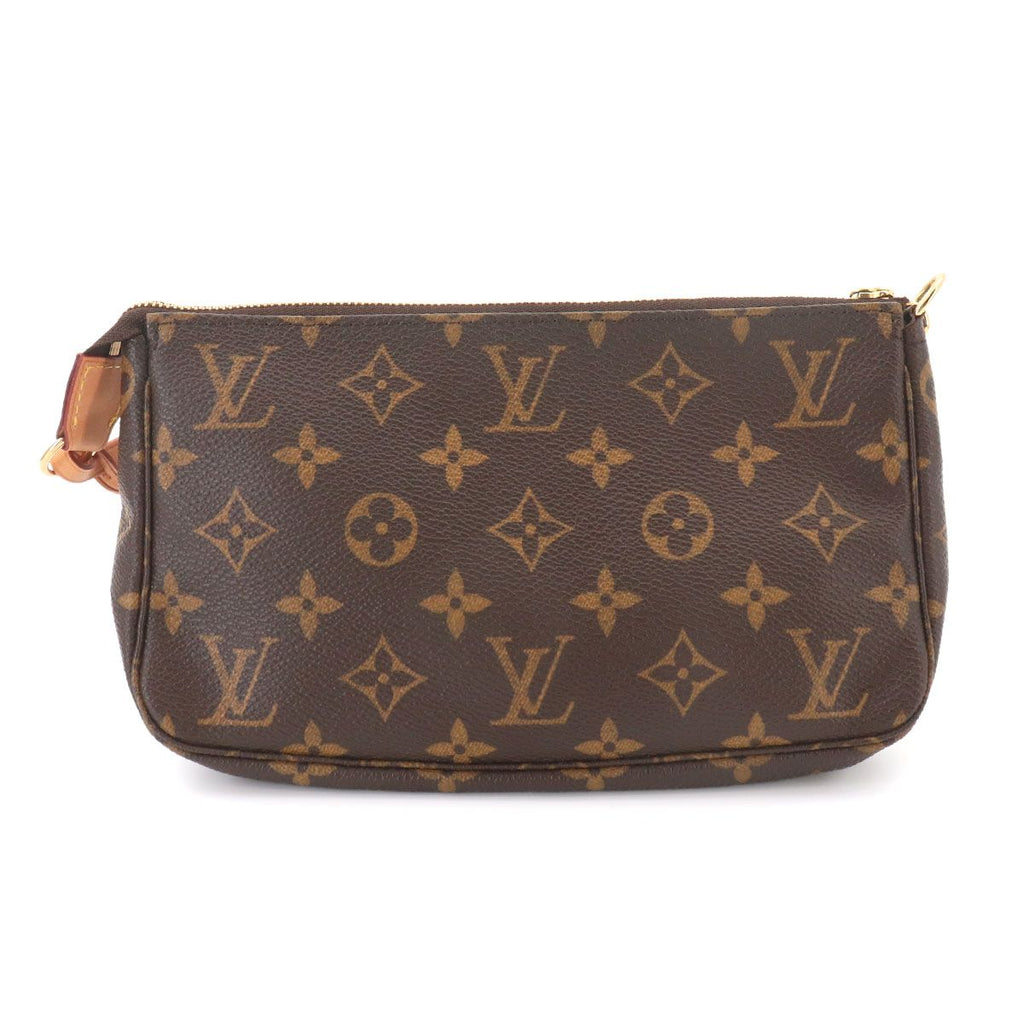 Louis Vuitton Monogram Pochette Hand Bag Brown Gold — view 3