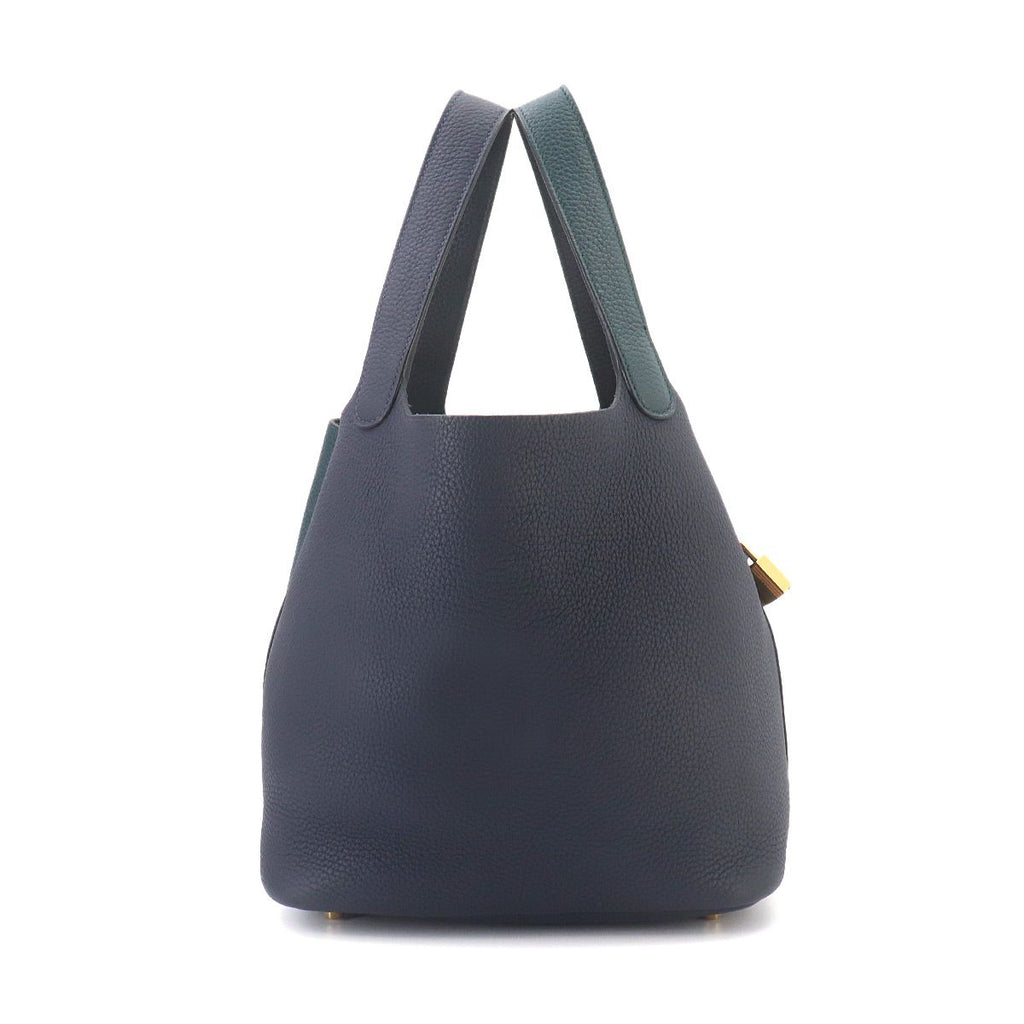 Hermes Picotin Lock 22 Kazak MM Hand Bag Taurillon Clemence Vert Chypre Blue New — view 3