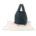 Hermes Picotin Lock 22 Kazak MM Hand Bag Taurillon Clemence Vert Chypre Blue New — view 2