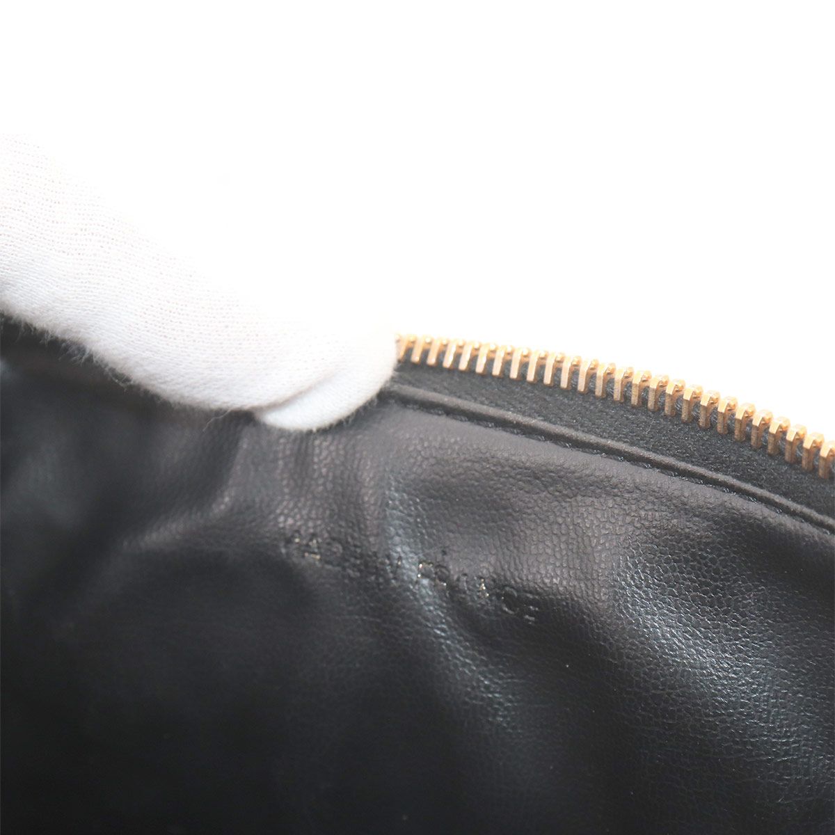 Chanel Vanity Hand Bag Caviar Leather Black CC Logo Gold — view 8