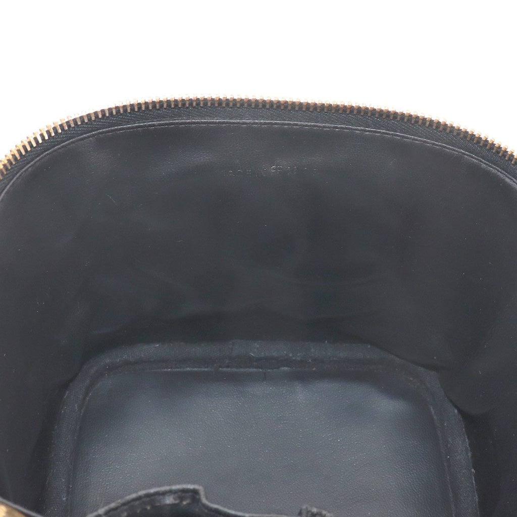 Chanel Vanity Hand Bag Caviar Leather Black CC Logo Gold — view 9