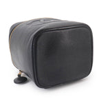 Chanel Vanity Hand Bag Caviar Leather Black CC Logo Gold — view 4