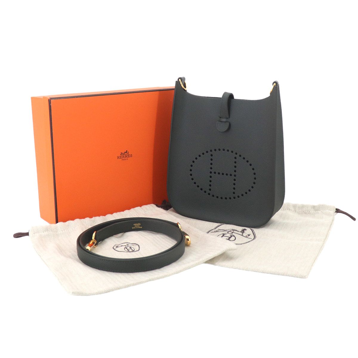 Hermes Evelyne Series 16 TPM Epsom Vert Mangrove Shoulder Bag Gold — view 2