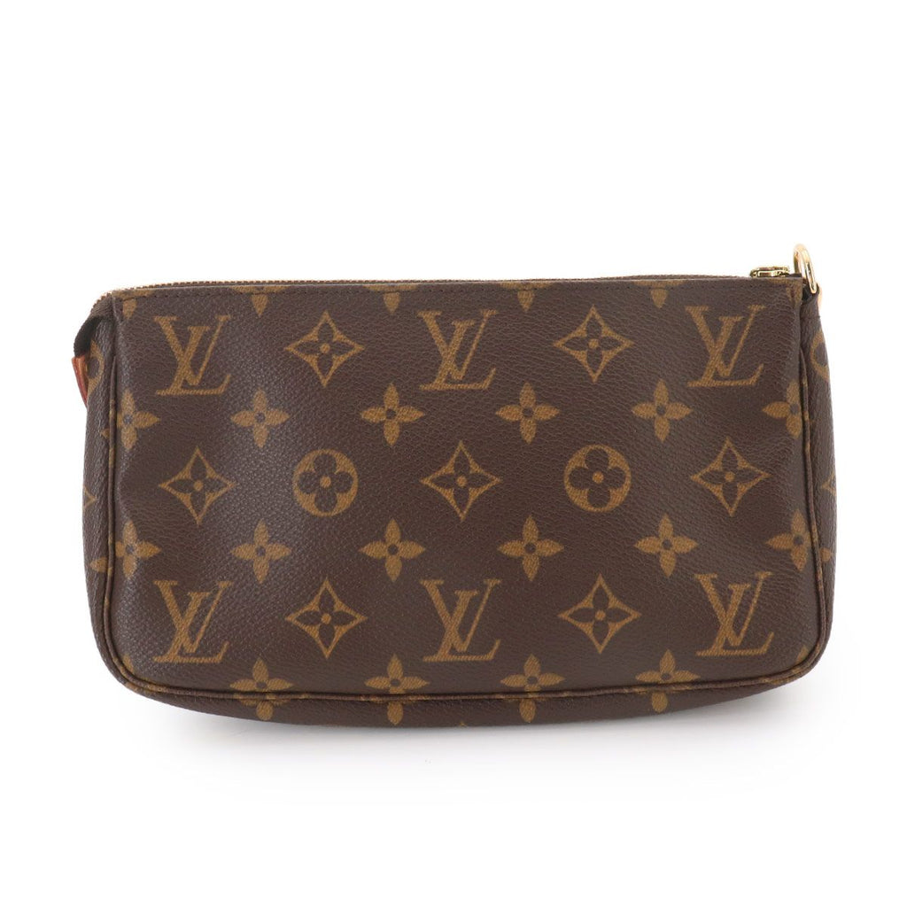 Louis Vuitton Monogram Pochette Hand Bag Brown Gold — view 2