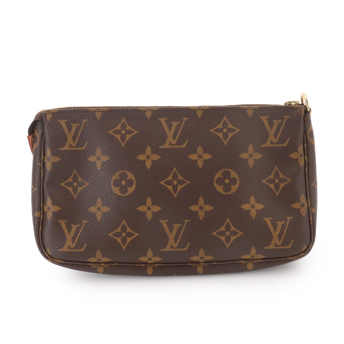 Louis Vuitton Monogram Pochette Hand Bag Brown Gold — view 2