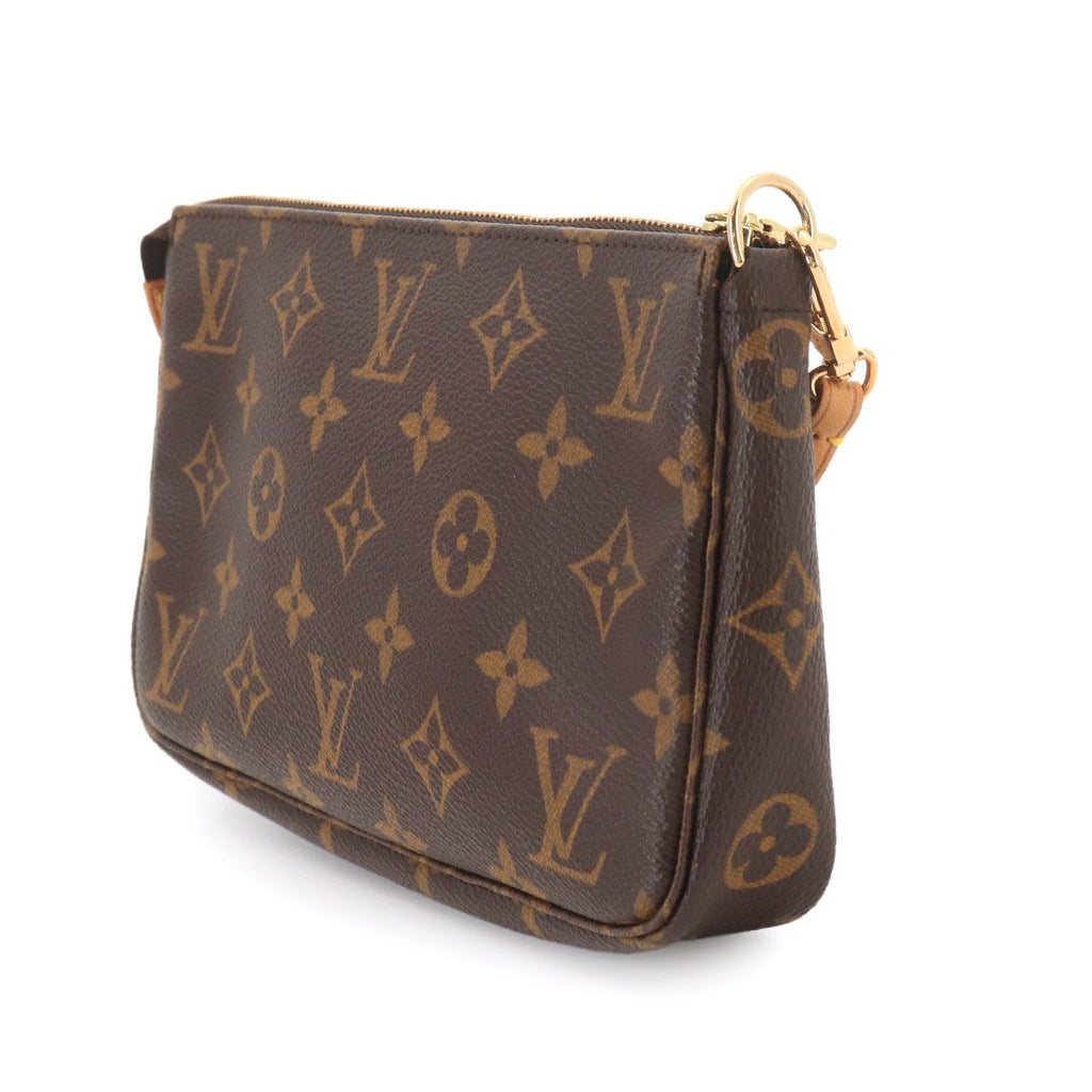 Louis Vuitton Monogram Pochette Hand Bag Brown Gold — view 3