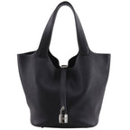 Hermes Picotin Lock 22 Taurillon Clemence Black Silver Handbag