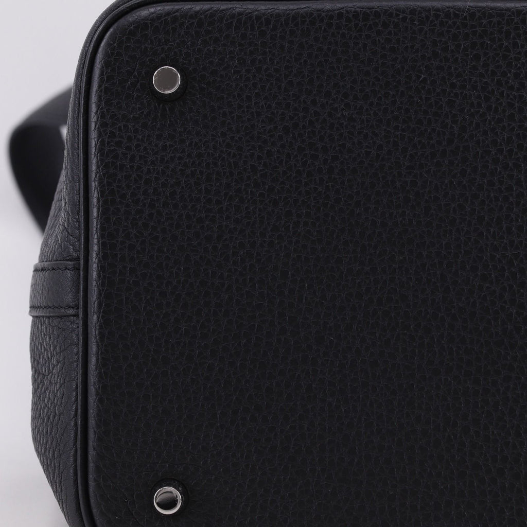 Hermes Picotin Lock 22 Taurillon Clemence Black Silver Handbag — view 9