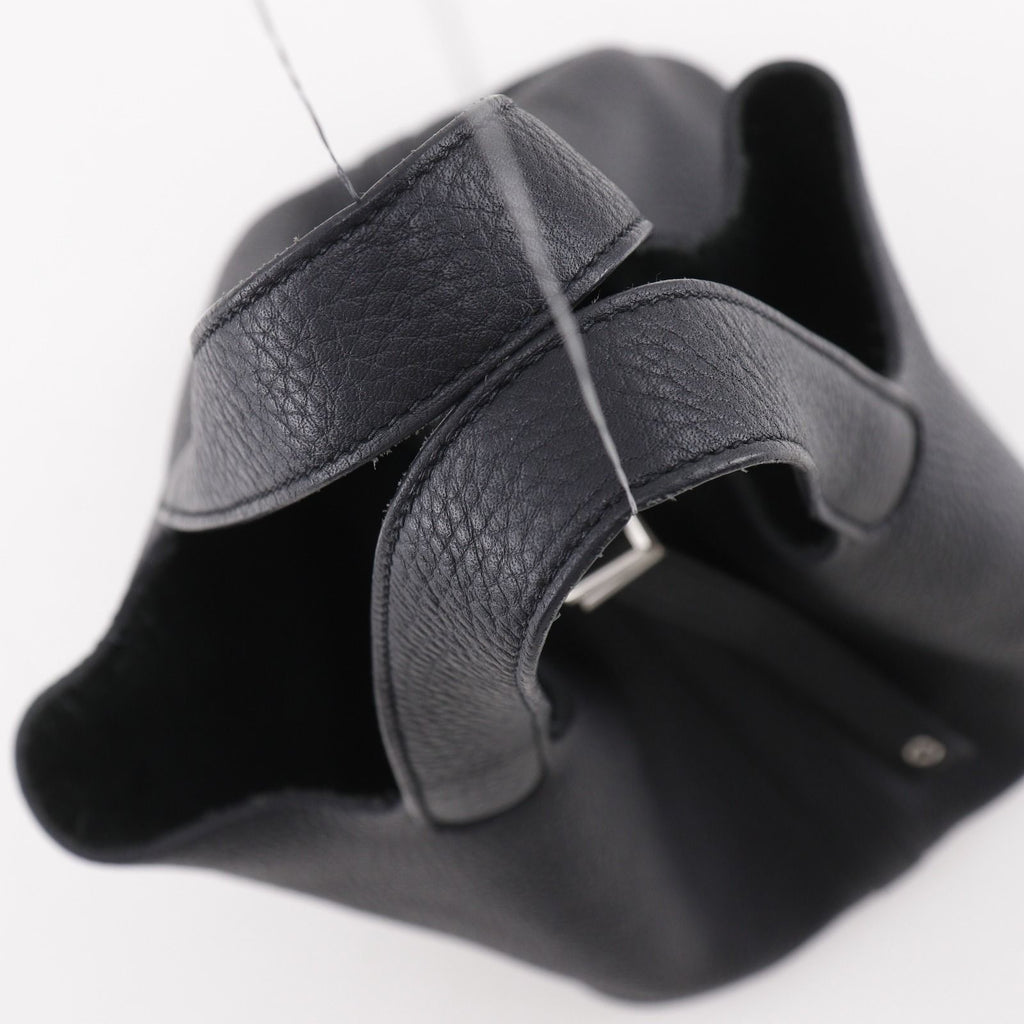 Hermes Picotin Lock 22 Taurillon Clemence Black Silver Handbag — view 5