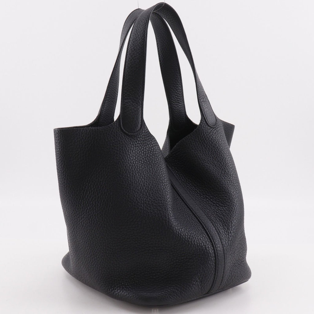 Hermes Picotin Lock 22 Taurillon Clemence Black Silver Handbag — view 3