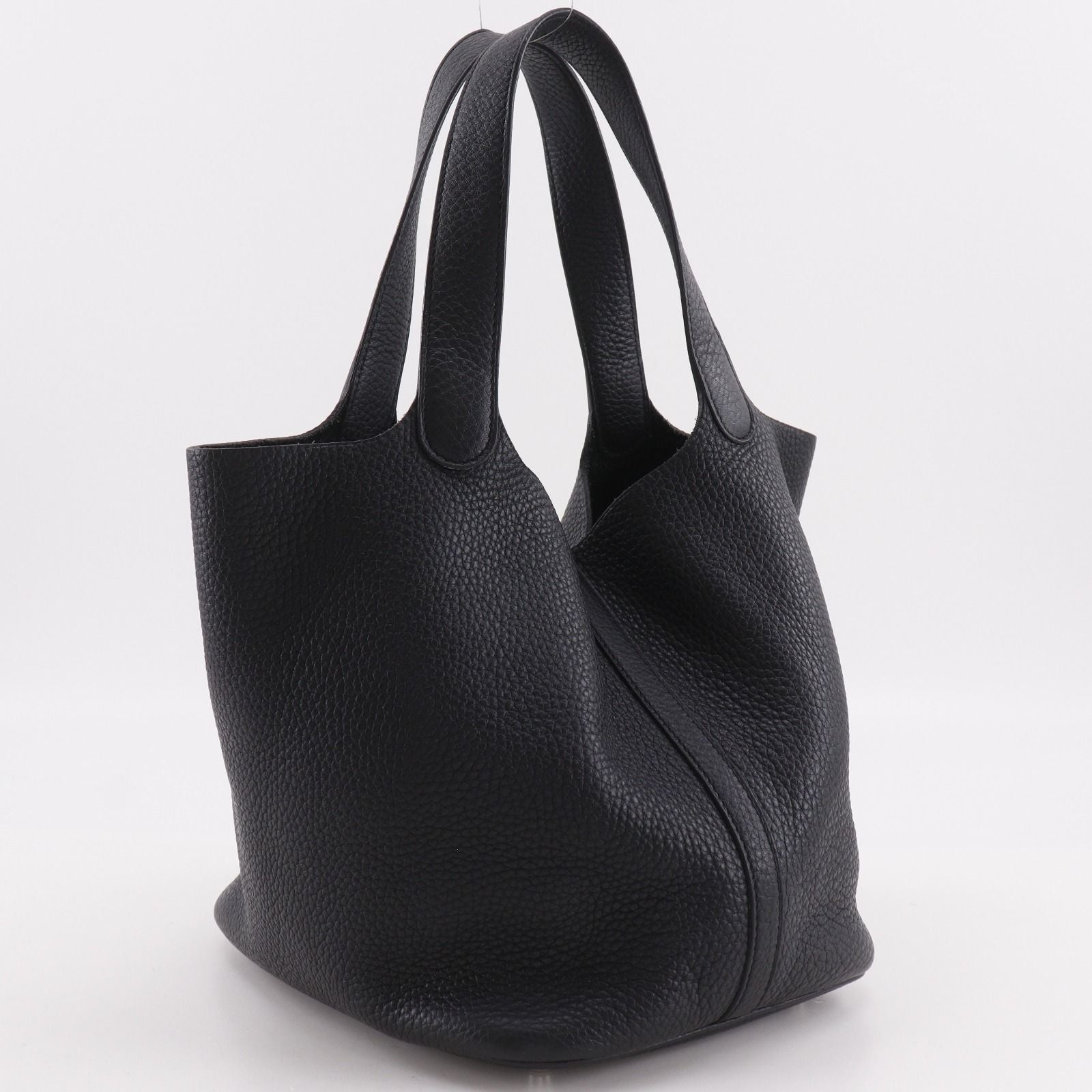 Hermes Picotin Lock 22 Taurillon Clemence Black Silver Handbag — view 3