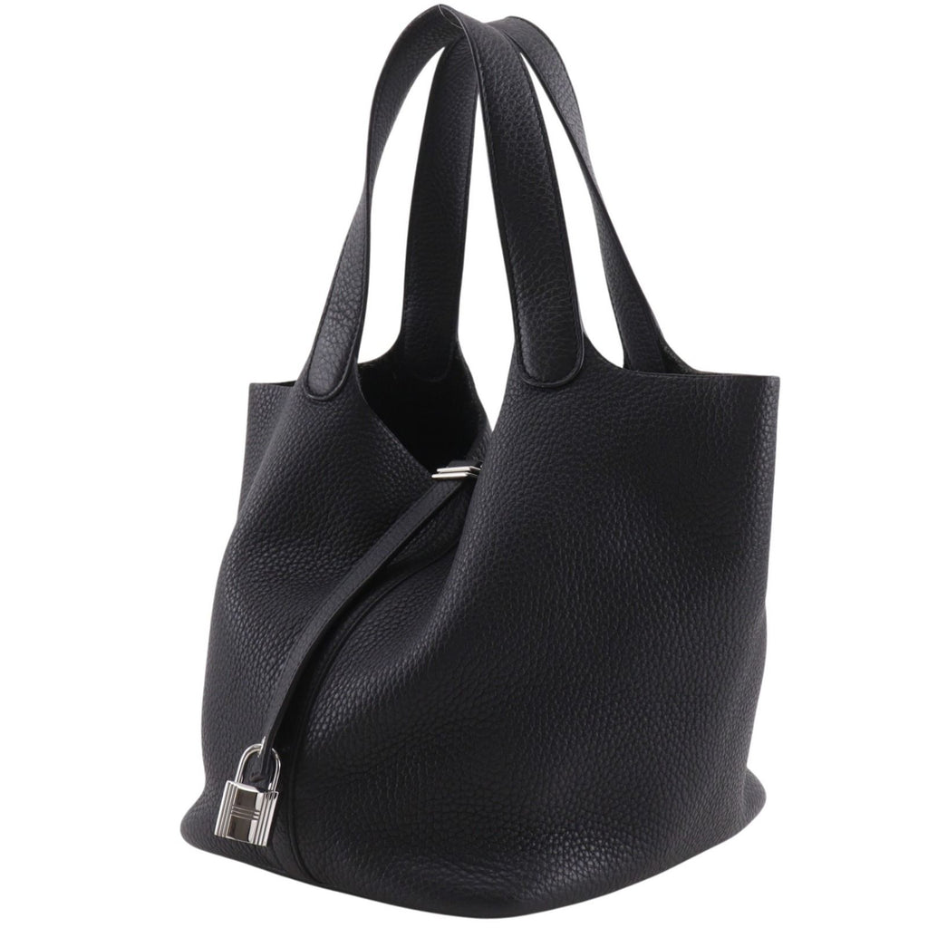 Hermes Picotin Lock 22 Taurillon Clemence Black Silver Handbag — view 2