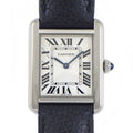 Cartier Watch Tank Solo SM Rectangular White Dial Roman Index SS Leather Quartz