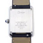 Cartier Watch Tank Solo SM Rectangular White Dial Roman Index SS Leather Quartz — view 4