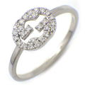 Gucci Ring Interlocking Logo GG Diamond 18k White Gold