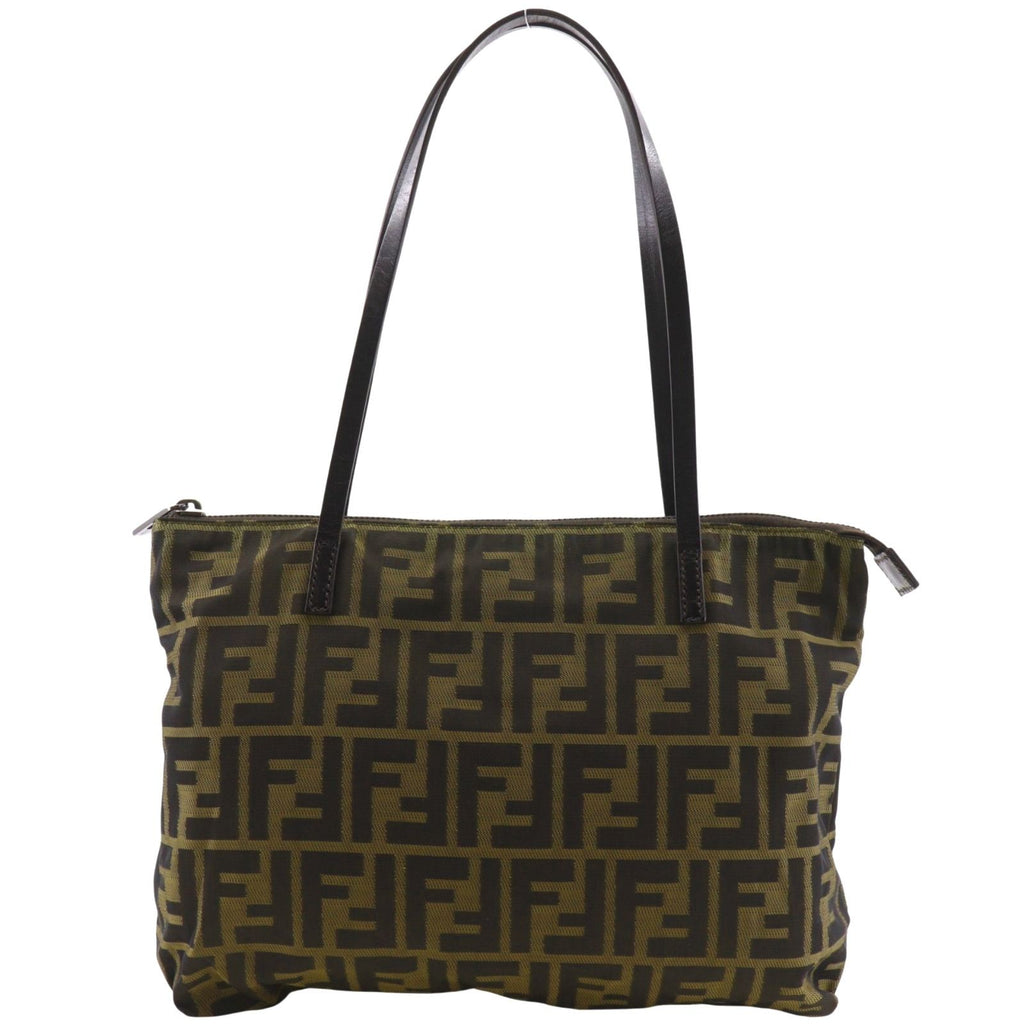 Fendi Zucca Nylon Canvas Brown Tote
