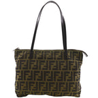 Fendi Zucca Nylon Canvas Brown Tote