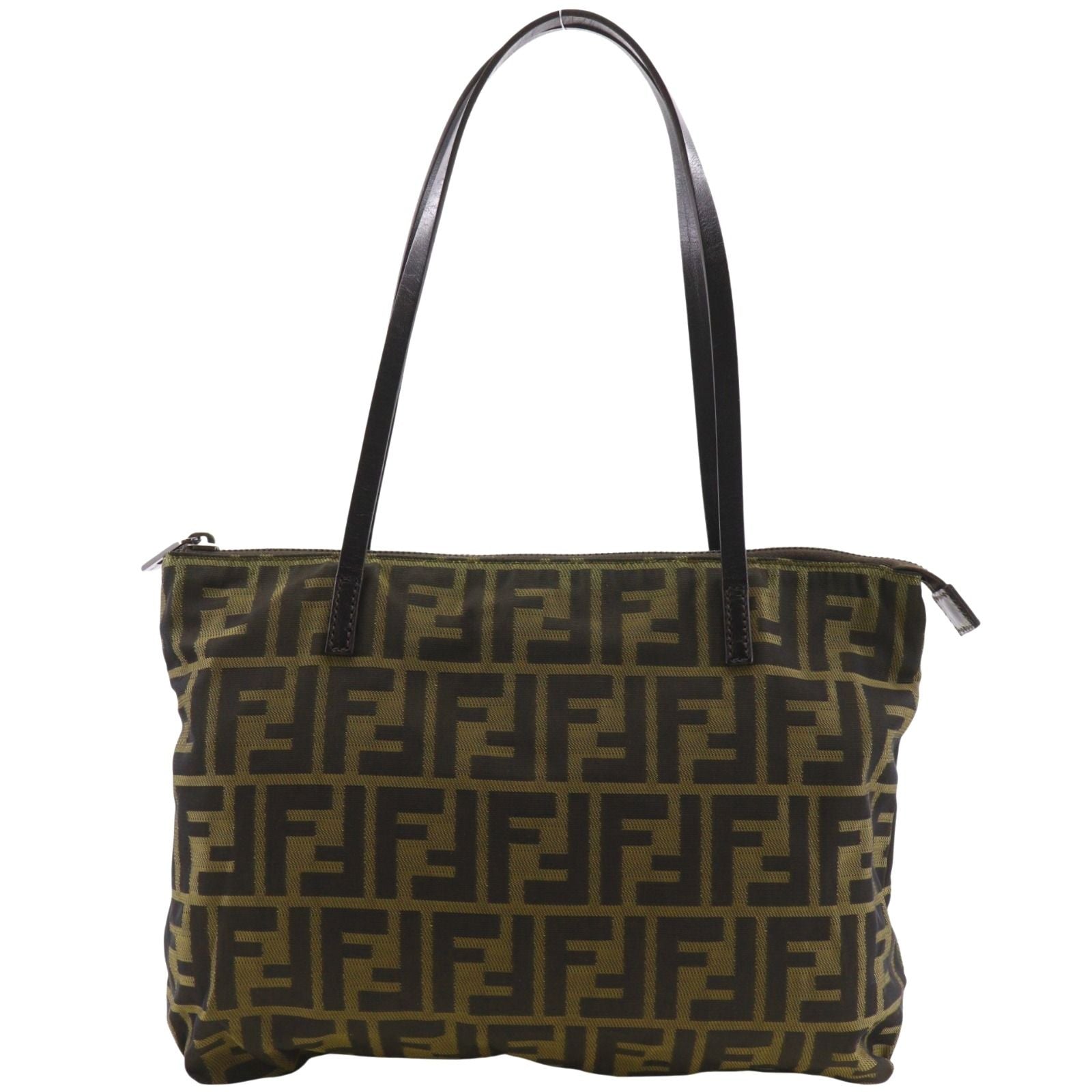 Fendi Zucca Nylon Canvas Brown Tote
