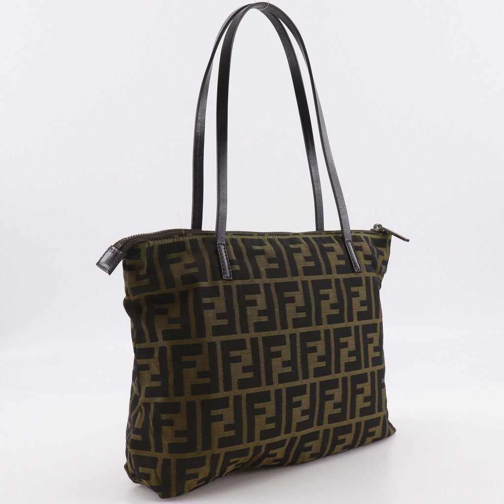 Fendi Zucca Nylon Canvas Brown Tote — view 3