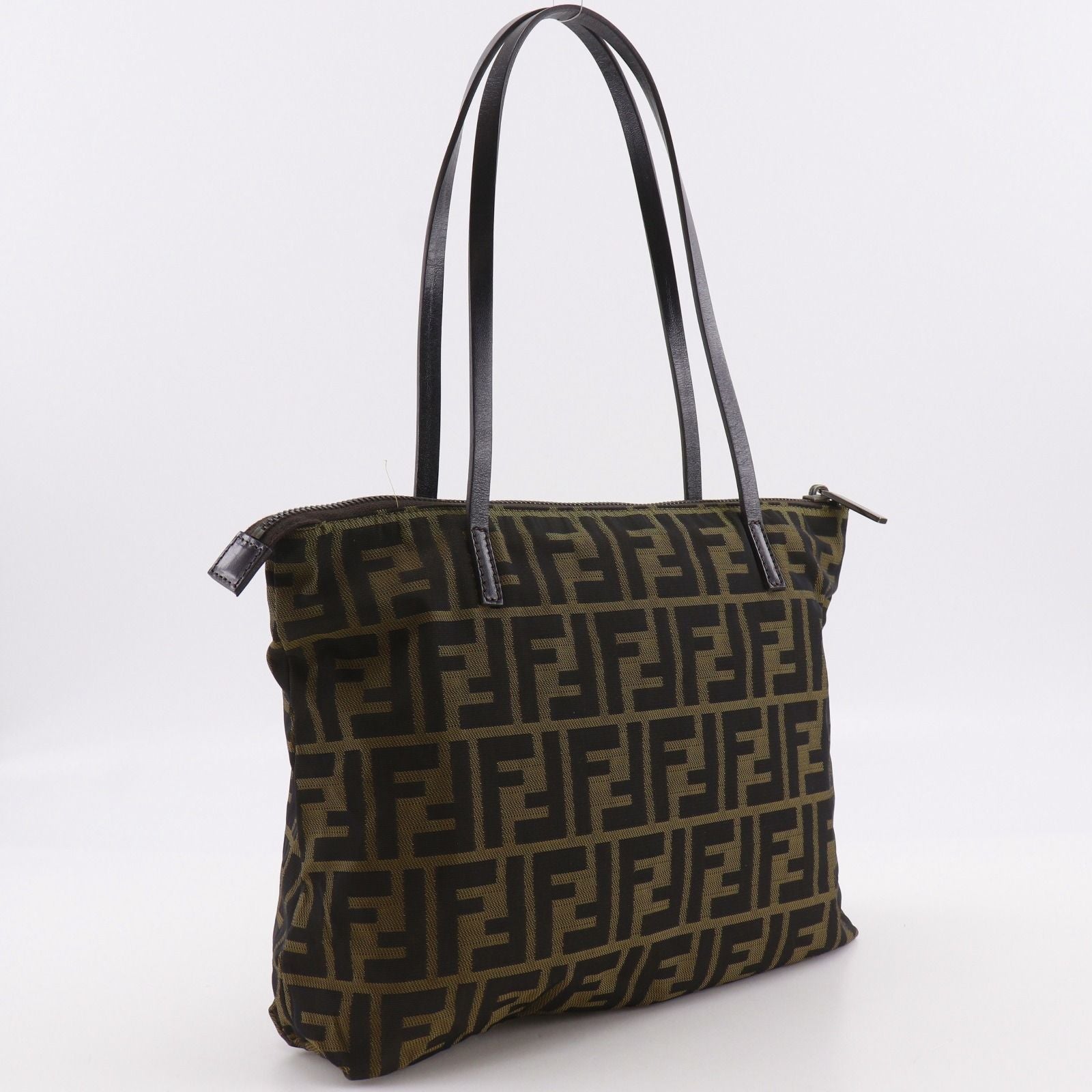 Fendi Zucca Nylon Canvas Brown Tote — view 3