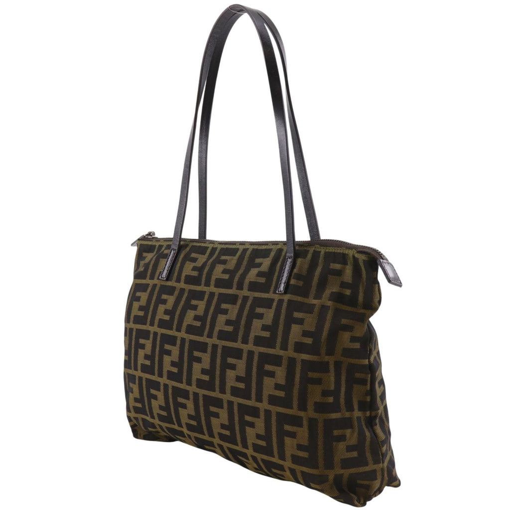 Fendi Zucca Nylon Canvas Brown Tote — view 2