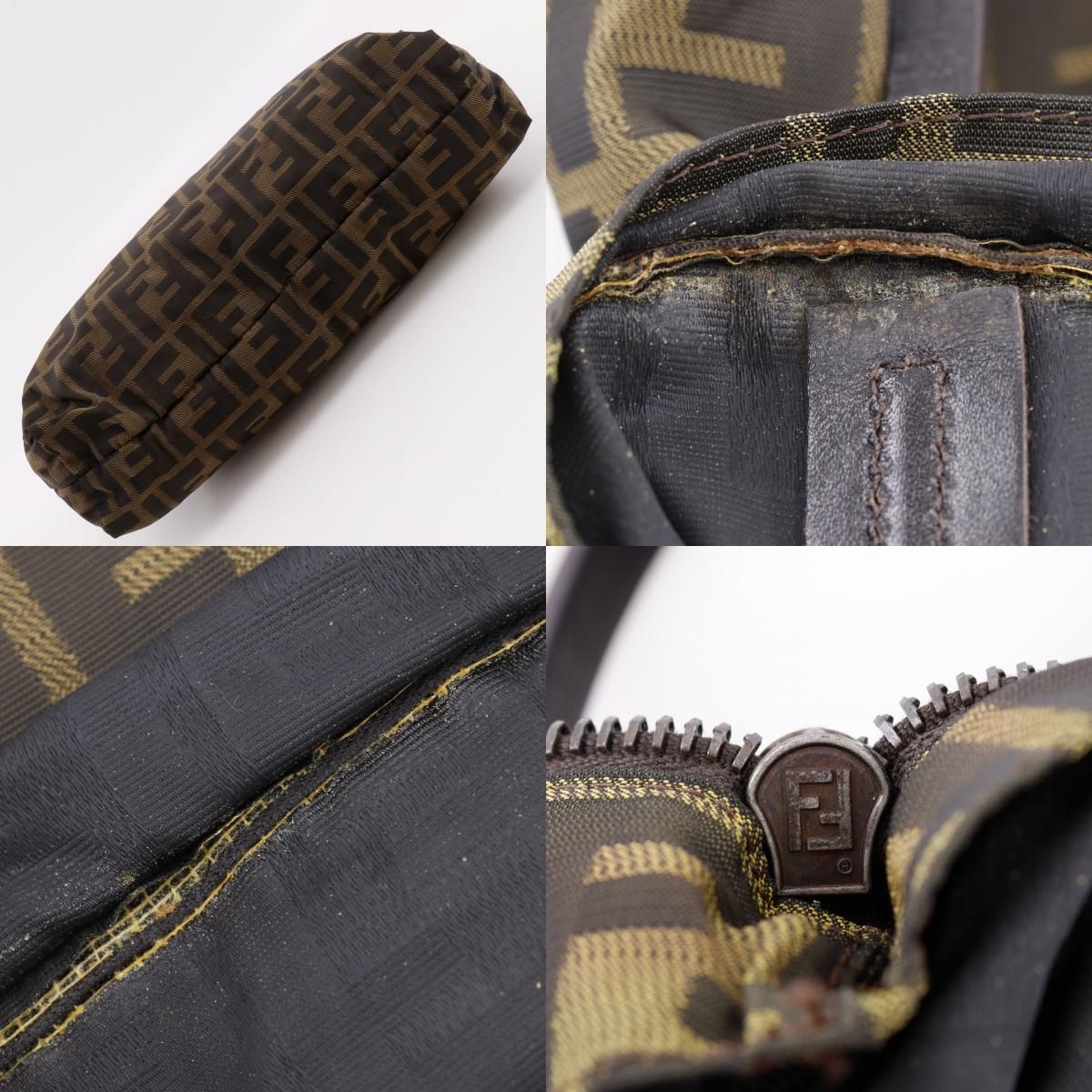 Fendi Zucca Nylon Canvas Brown Tote — view 8