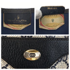 Gucci Vintage Sherry Line Blue Gray GG Supreme Canvas Leather Shoulder — view 4
