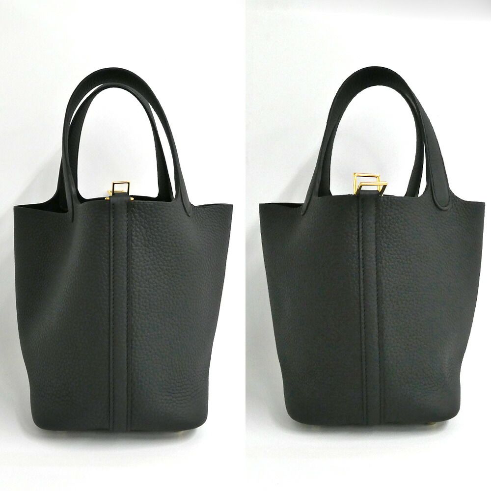 Hermes Picotin Lock PM 18 Black Gold Taurillon Clemence — view 3