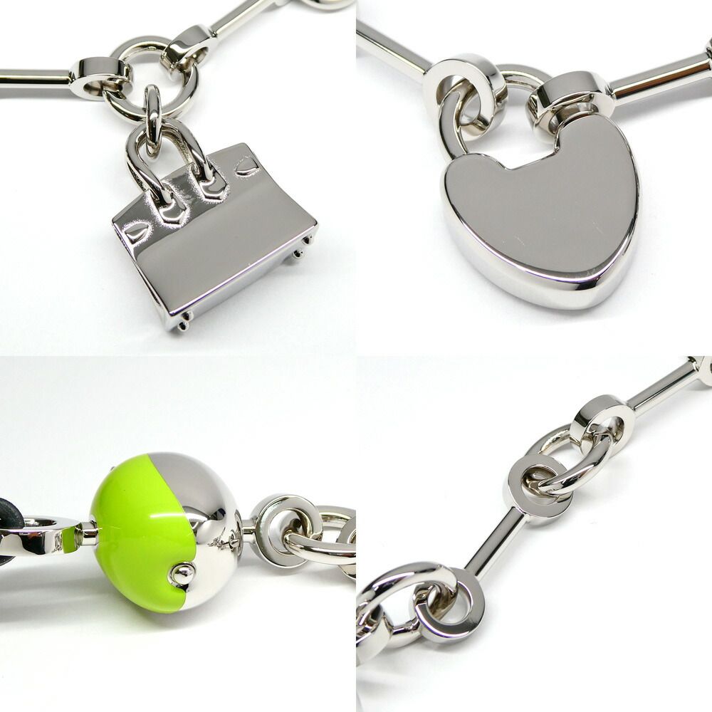 Hermes Bijou Bag Charm Metal Leather Black Granny Apple — view 7
