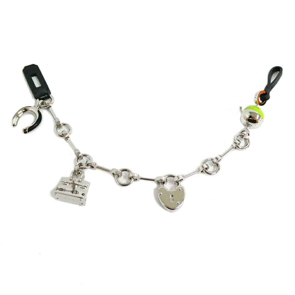 Hermes Bijou Bag Charm Metal Leather Black Granny Apple