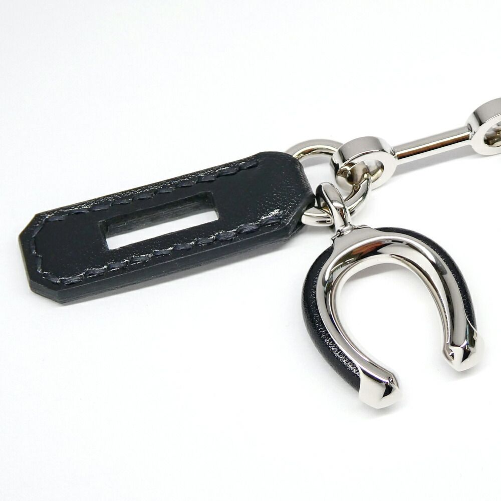 Hermes Bijou Bag Charm Metal Leather Black Granny Apple — view 2