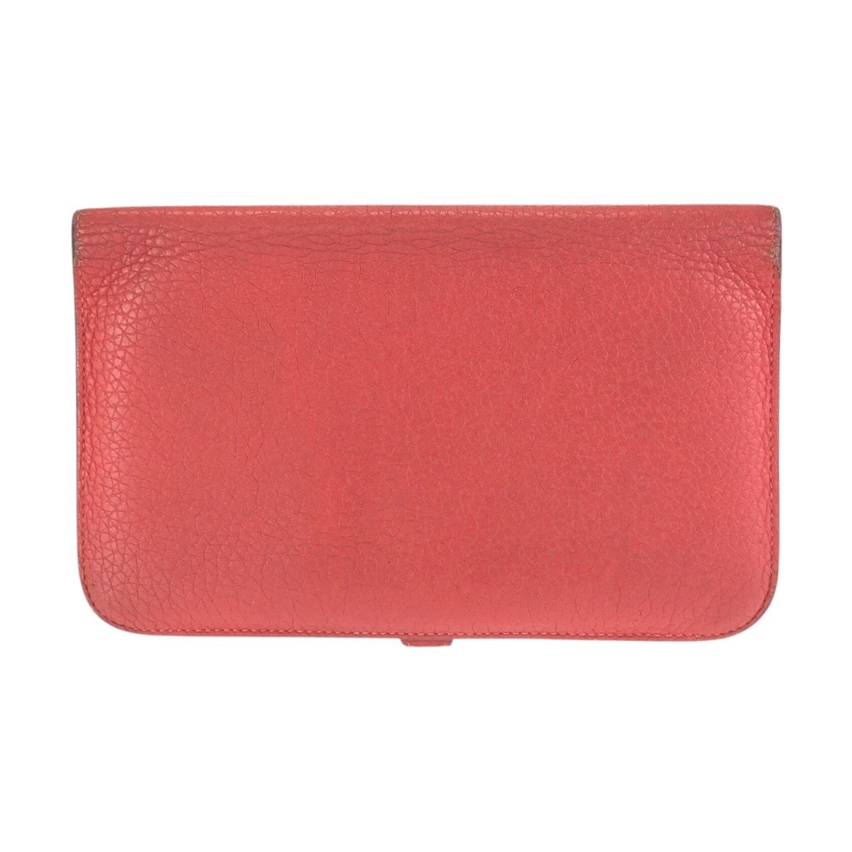 Hermes Dogon GM Rouge Tomato Red Gold Togo Wallet — view 2