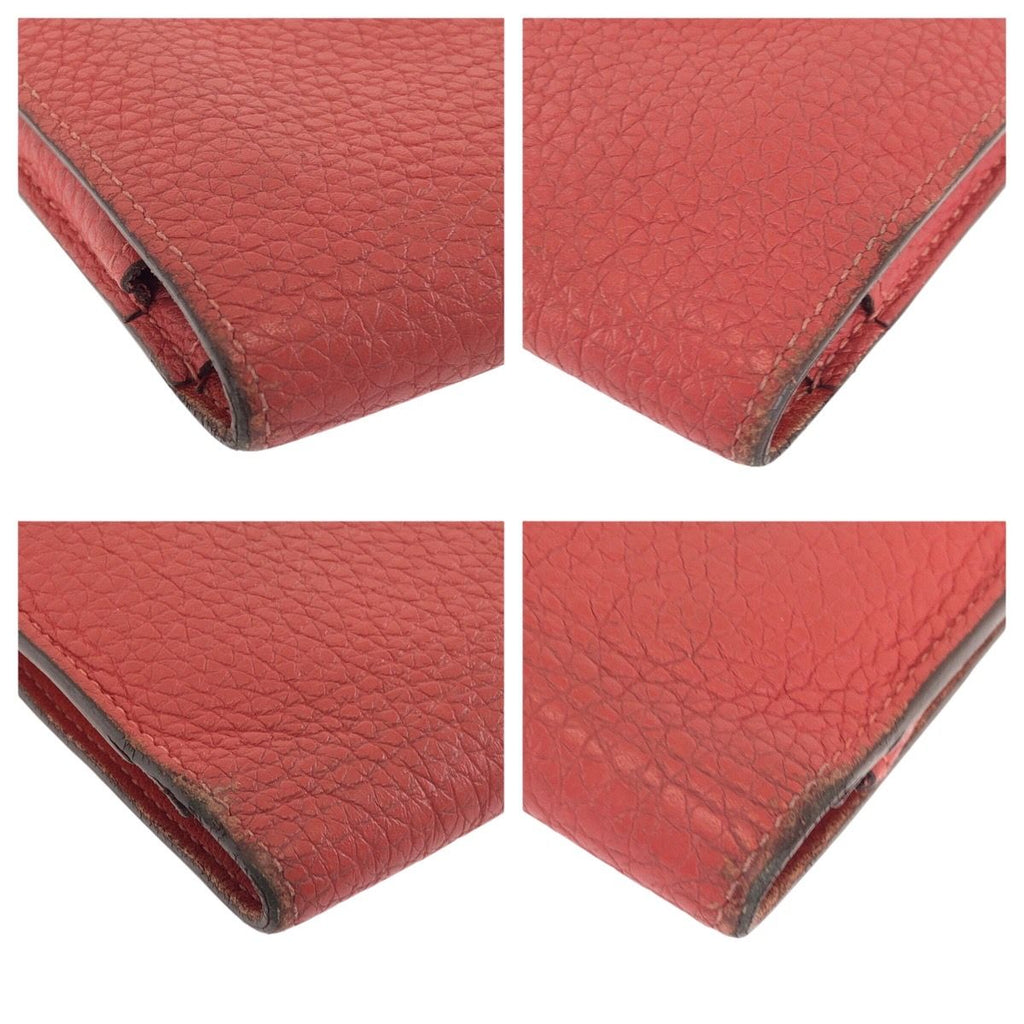 Hermes Dogon GM Rouge Tomato Red Gold Togo Wallet — view 4