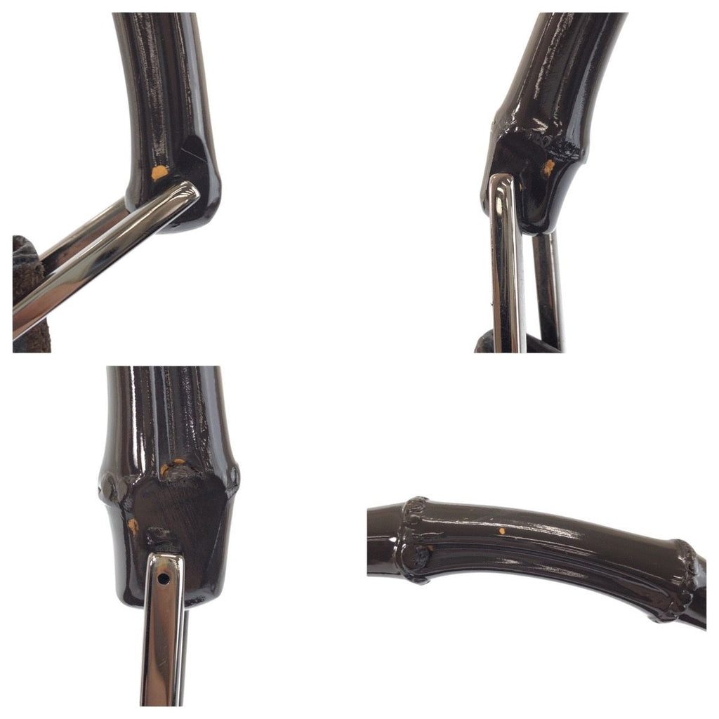 Gucci Bamboo Brown Silver Suede 008 Shoulder — view 5
