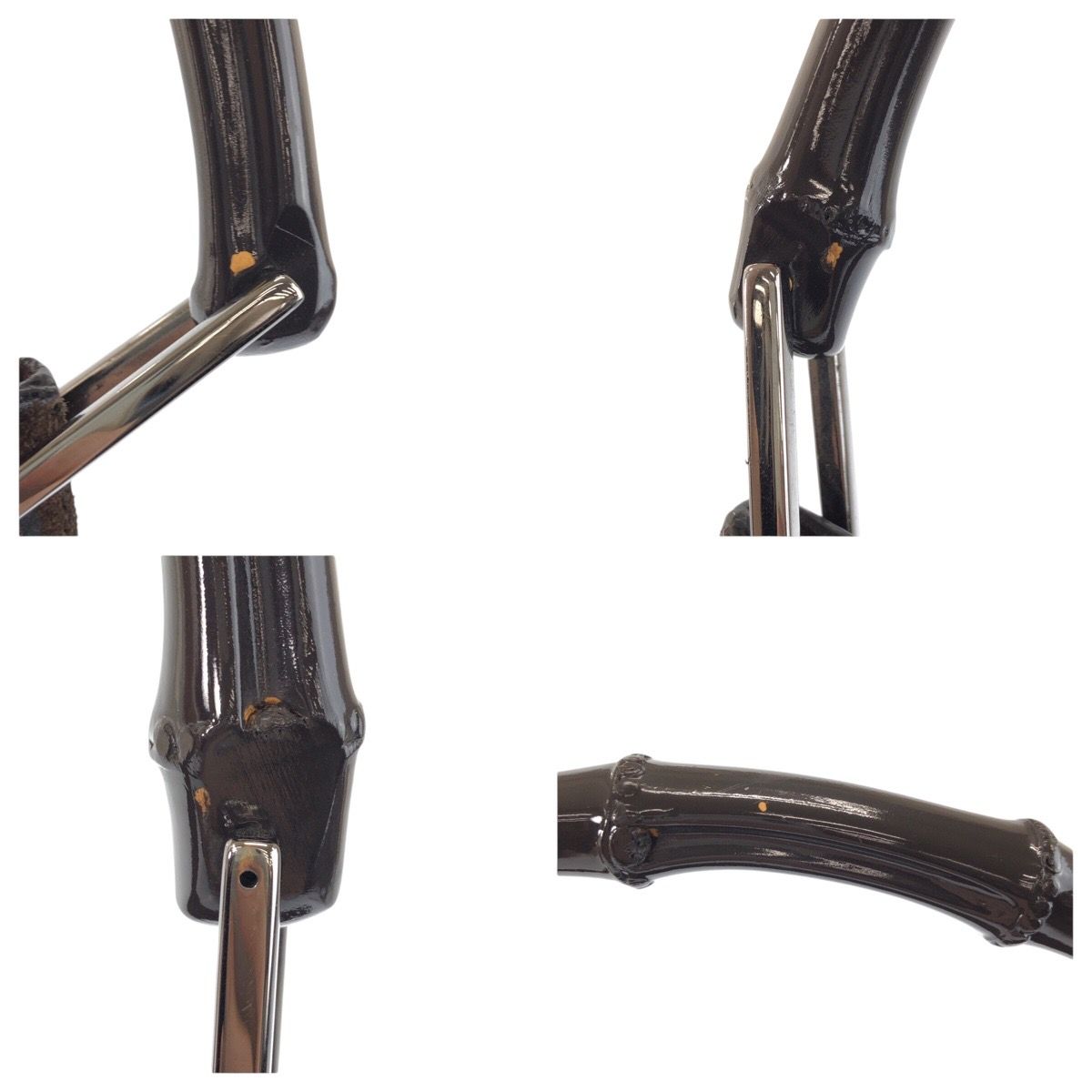 Gucci Bamboo Brown Silver Suede 008 Shoulder — view 5