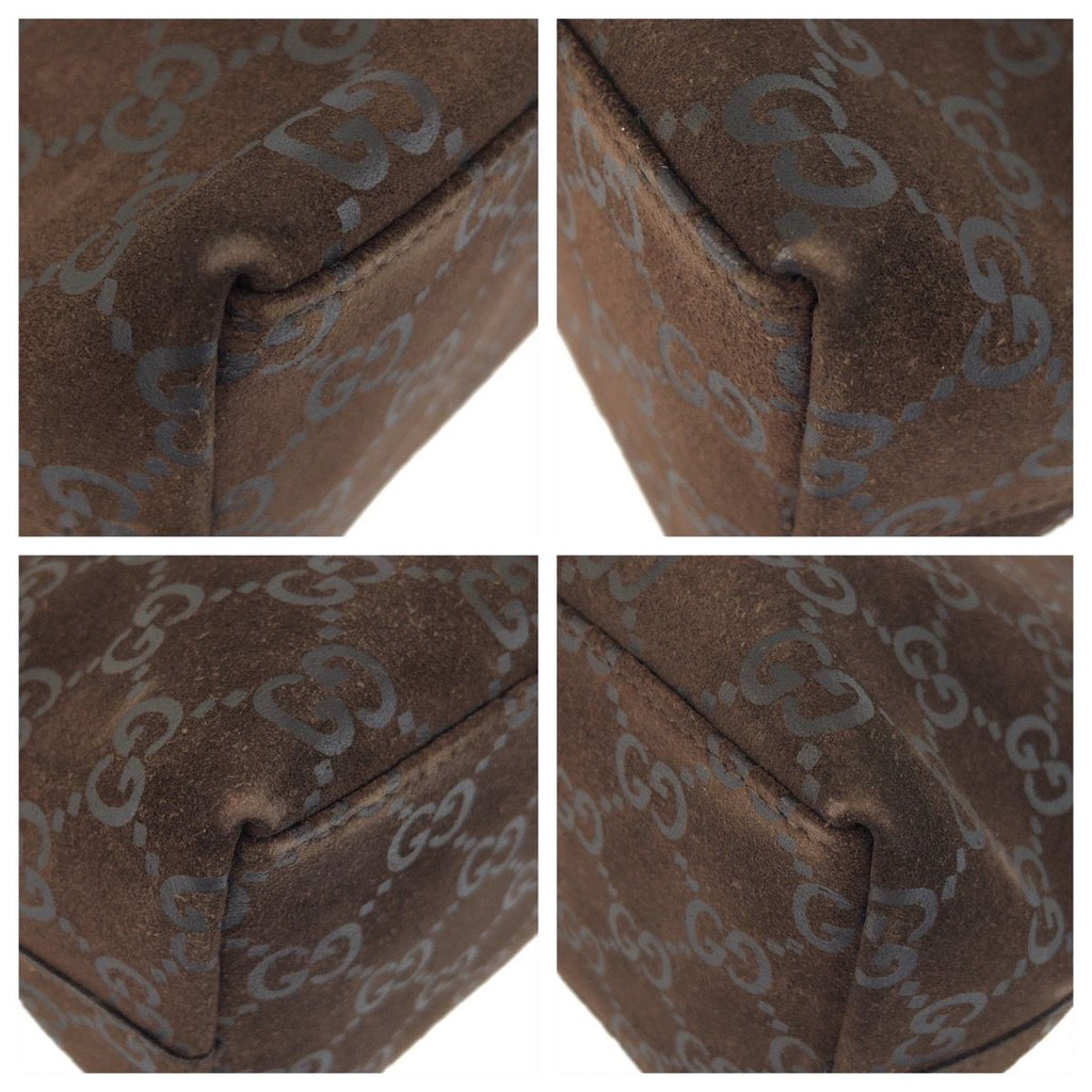 Gucci Bamboo Brown Silver Suede 008 Shoulder — view 3