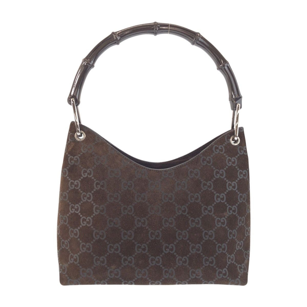 Gucci Bamboo Brown Silver Suede 008 Shoulder — view 2