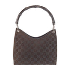 Gucci Bamboo Brown Silver Suede 008 Shoulder — view 2