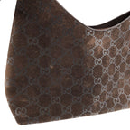 Gucci Bamboo Brown Silver Suede 008 Shoulder — view 6