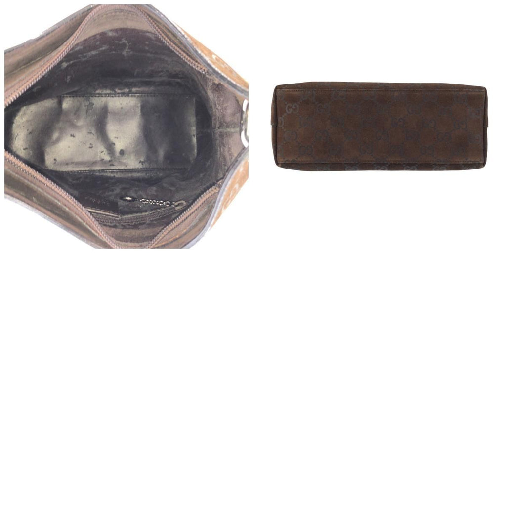 Gucci Bamboo Brown Silver Suede 008 Shoulder — view 9