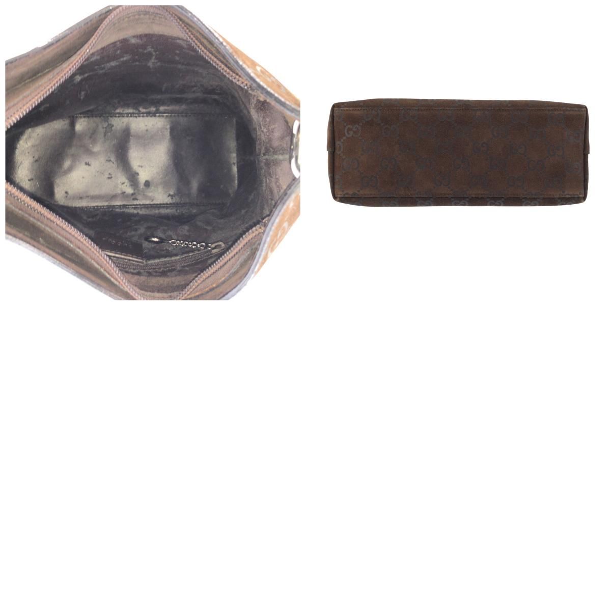 Gucci Bamboo Brown Silver Suede 008 Shoulder — view 9