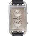 Hermes Cape Cod 2 Zone Duzon Stainless Steel Leather Quartz Analog Display