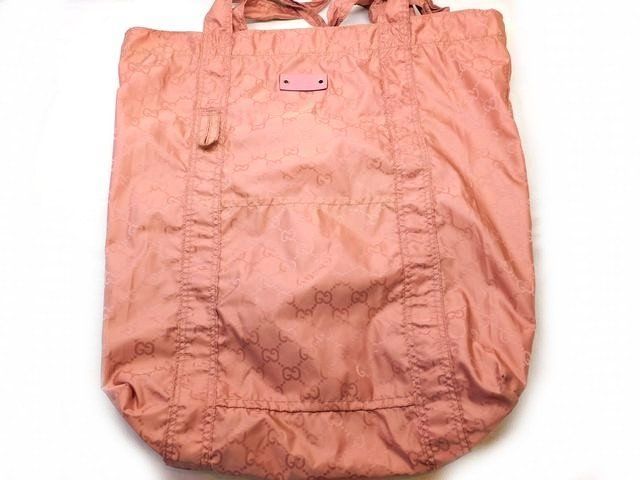 Gucci GG Pattern Nylon Eco Tote Bear Charm Out of Stock Pink