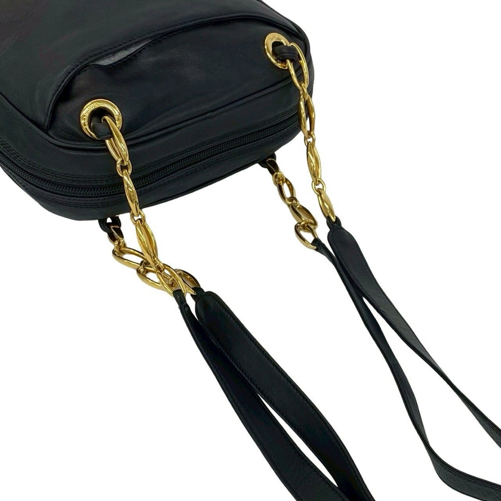 Loewe Vintage Anagram Logo Nappa Leather Shoulder Bag Black — view 4